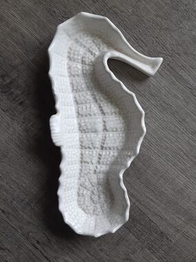 White Ceramic Seahorse Wall Art